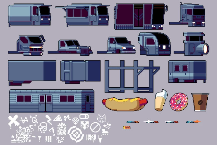 Free Truck Constructor Pixel Art