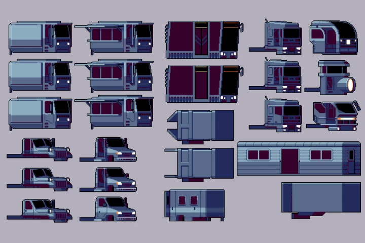 Free Truck Constructor Pixel Art