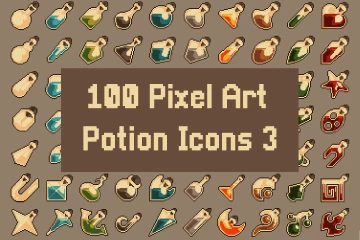100 Potion Pixel Art Icons