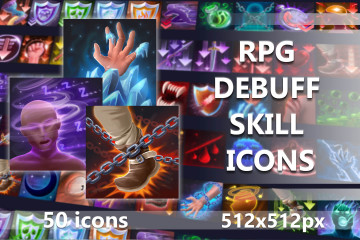 50 RPG Debuff Skill Icons