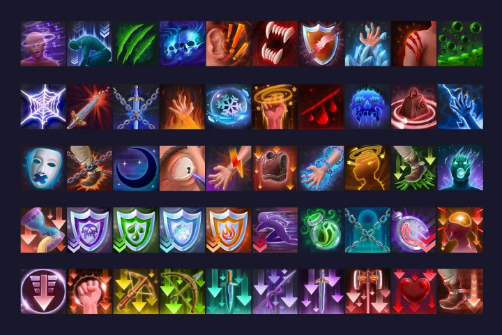 50 RPG Debuff Skill Icons