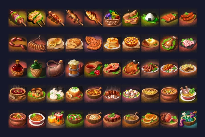50 RPG Food Icons