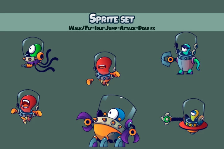 Alien V4 Character Sprites