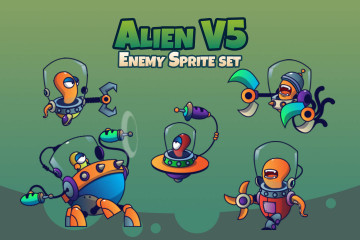 Alien V5 Enemy Sprite Set