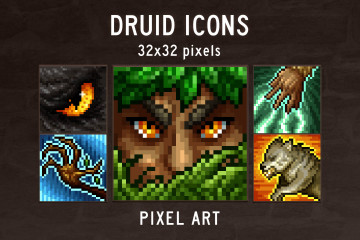 Druid Skills Pixel Art Icon Pack