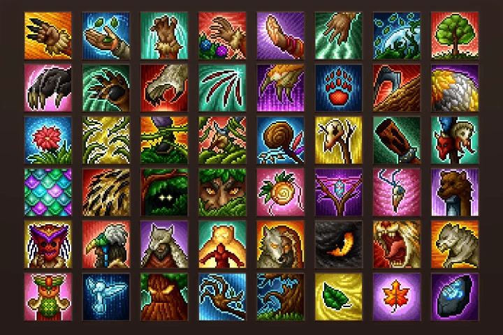 Druid Skills Pixel Art Icon Pack