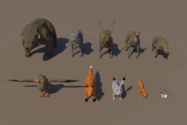 Free Wild Animal 3D Low Poly Models