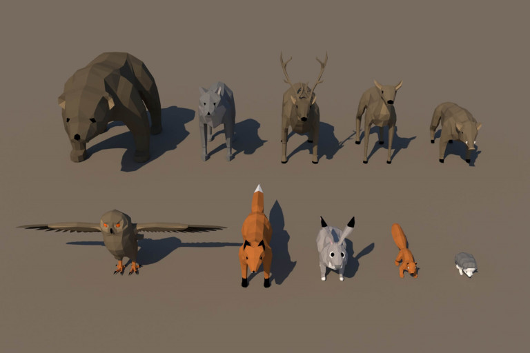 Free Wild Animal 3D Low Poly Models Download - CraftPix.net