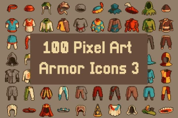 Medieval Clothing Icons Pixel Art
