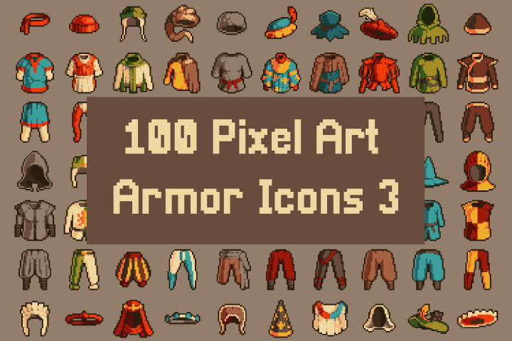 100 Pixel Art Armor Icons Pack 6 Download - CraftPix.net