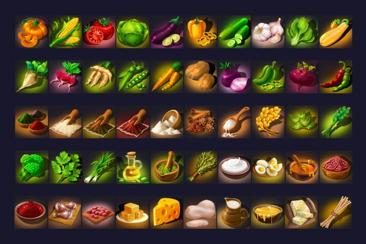 RPG Cooking Ingredient Icon Pack