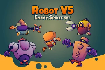 Robot V5 Character Sprites