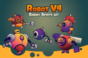 Robots V1 Enemy Sprite Set Download - CraftPix.net