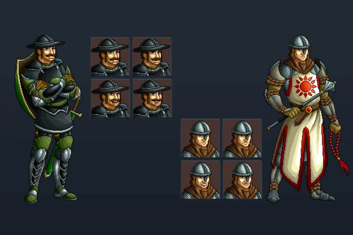 Warrior and Magician Pixel Art Character Pack