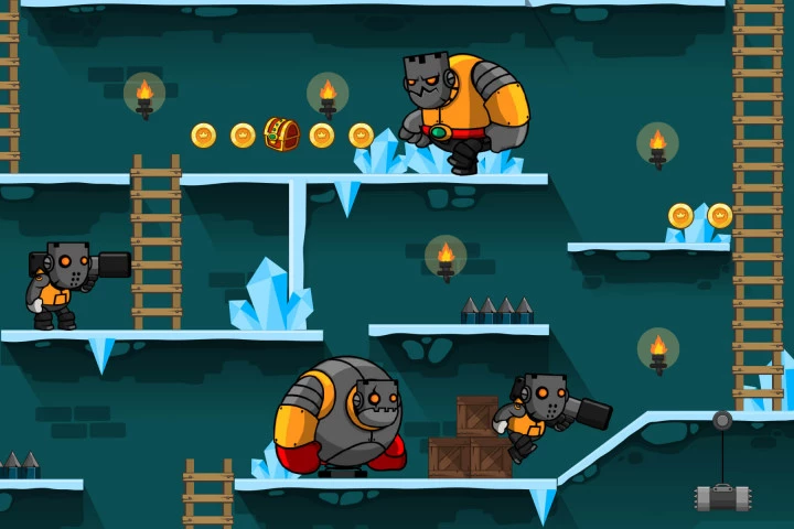 3 Robot Character Sprite Set