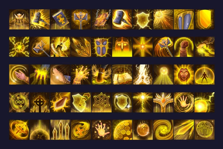 50 RPG Paladin Skill Icons