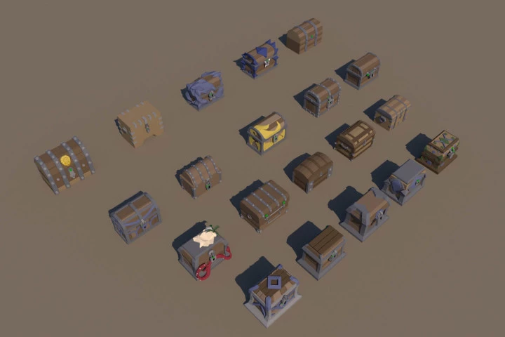 Chest 3D Low Poly Models