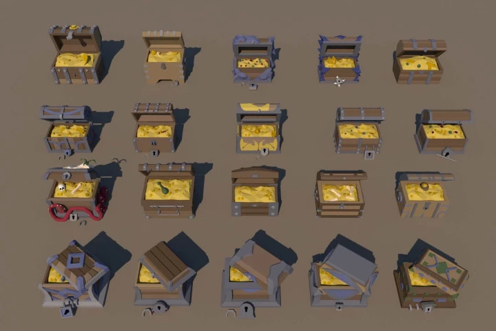 Chest 3D Low Poly Models
