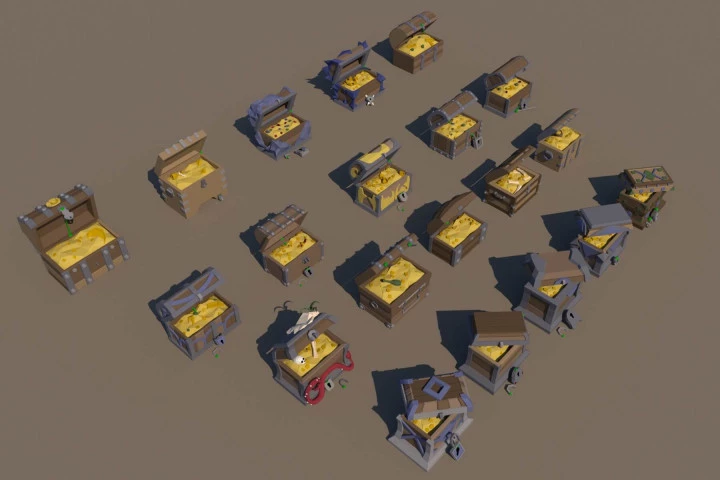 Chest 3D Low Poly Models