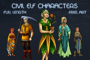 Elf NPC Characters Pixel Art