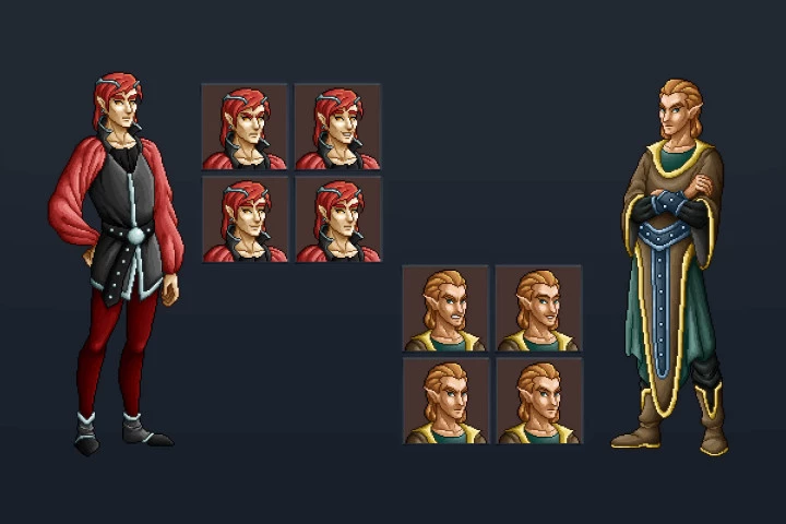 Elf NPC Characters Pixel Art