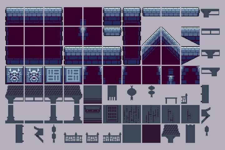 Chinese Street Tileset Pixel Art