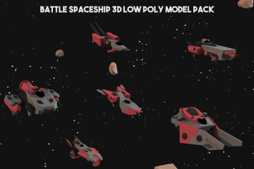 Free Battle Spaceship 3D Low Poly Model Pack
