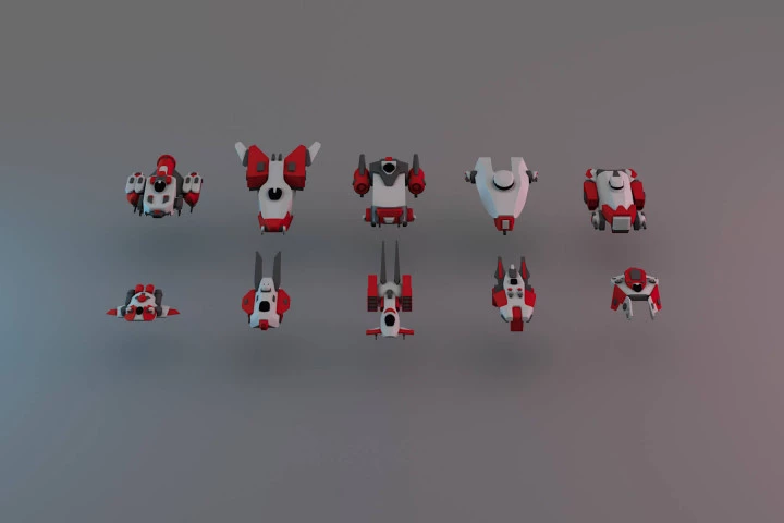 Free Battle Spaceship 3D Low Poly Model Pack