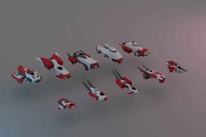 Free Battle Spaceship 3D Low Poly Model Pack
