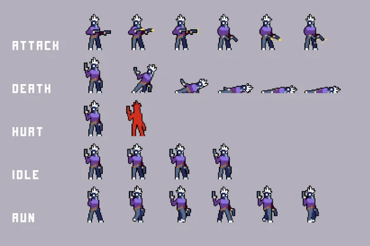 Free City Enemies Pixel Art Sprite Sheets