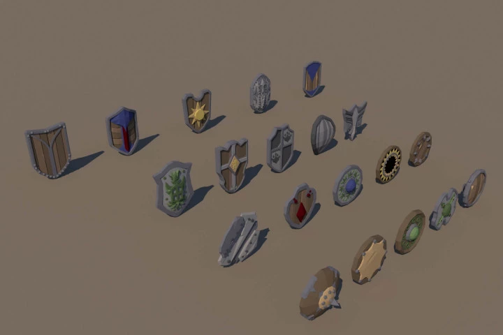 Free Shield 3D Low Poly Models