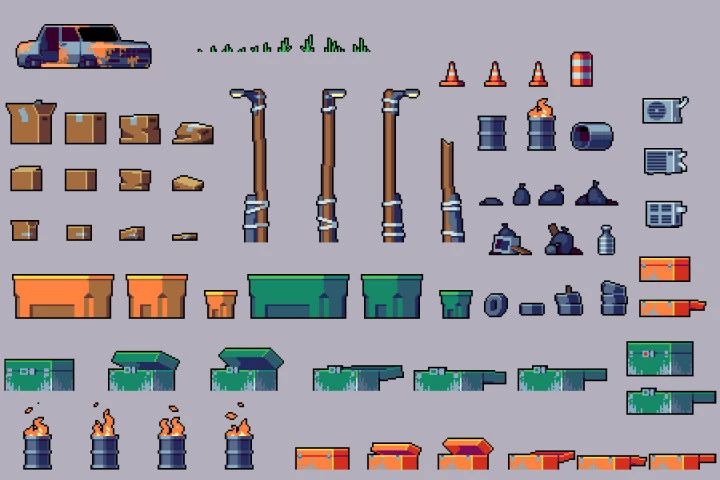 Ghetto Tileset Pixel Art