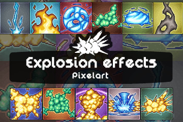 11 Free Pixel Art Explosion Sprites