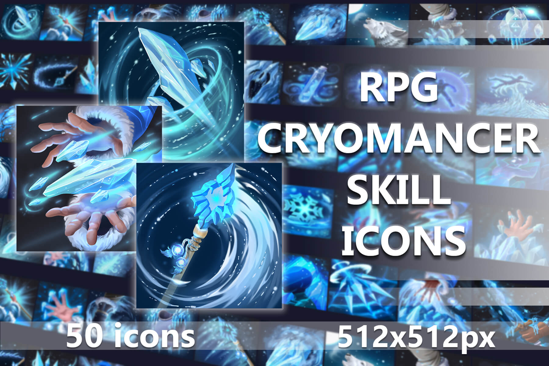 50 RPG Cryomancer Skill Icon Pack