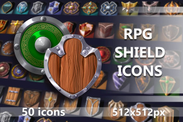 50 Shields RPG Icon Pack