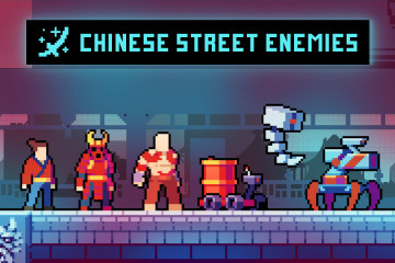 Enemies Chinese Street Pixel Art