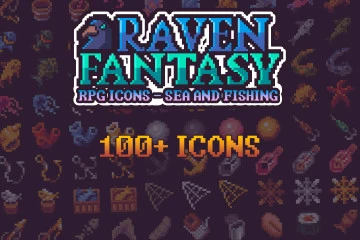 Fishing and Sea Pixel Art RPG Icons