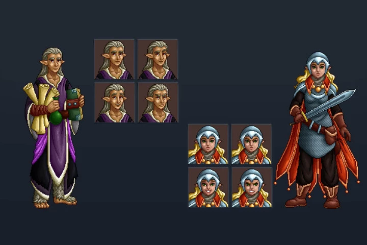 Halfling Characters Pixel Art