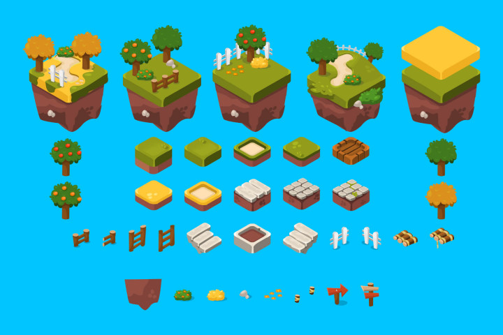 Isometric Field Tileset Assets Download - CraftPix.net