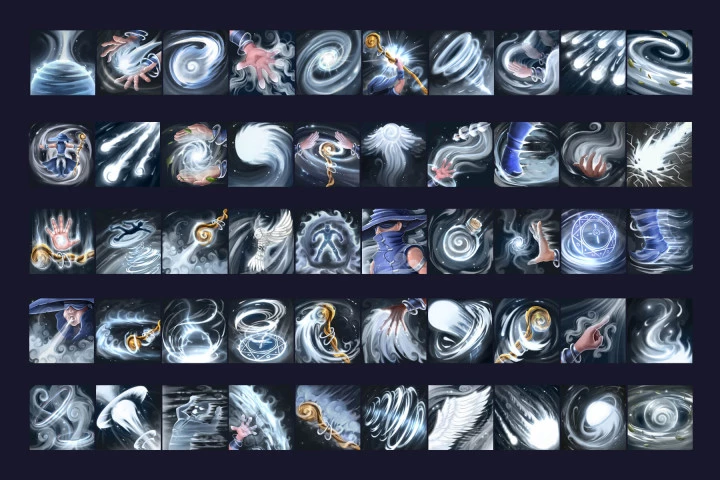Free 50 RPG Aeromancer Skill Icons