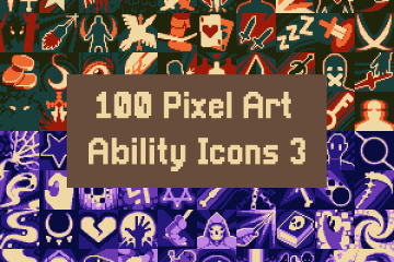 Rogue and Warlock Ability Icons Pixel Art