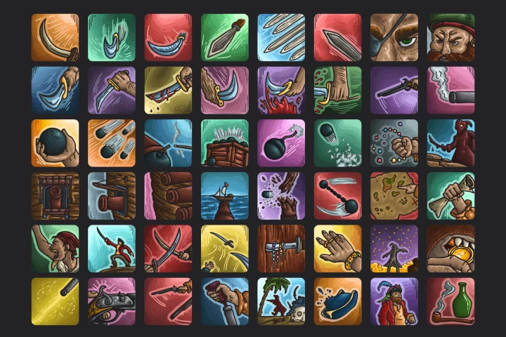 48 Pirate Skills Icon Pack