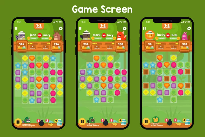 Forest Match 3 GUI Assets