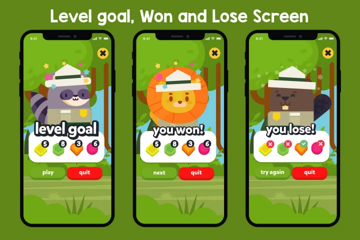 Forest Match 3 GUI Assets