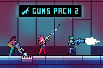 Free Guns Pack 2 for Main Characters Pixel Art
