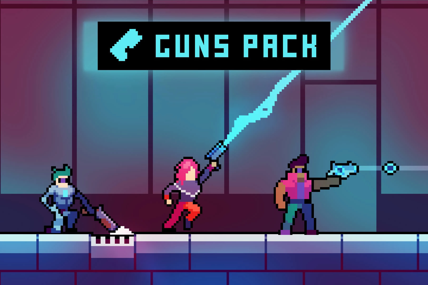 Pixel Art Cyberpunk Characters - thegameassetsmine