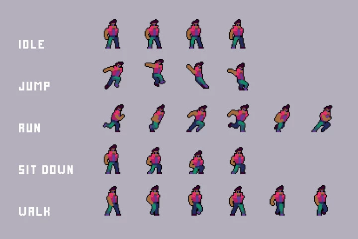 Free Guns for Cyberpunk Characters Pixel Art