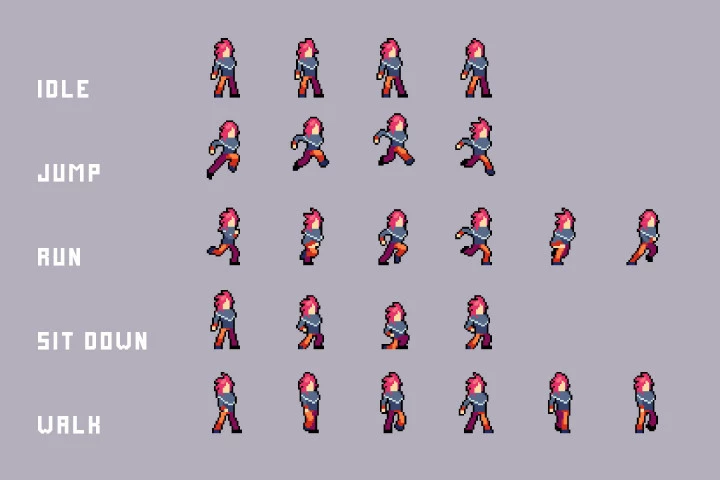 Free Guns for Cyberpunk Characters Pixel Art