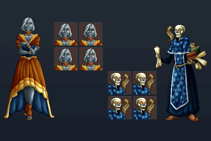 Undead Characters Full Length Pixel Art