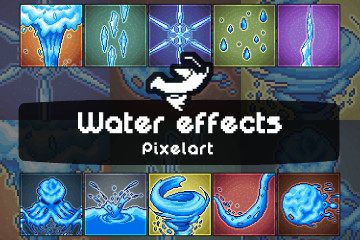 Water Effects Pixel Art Set